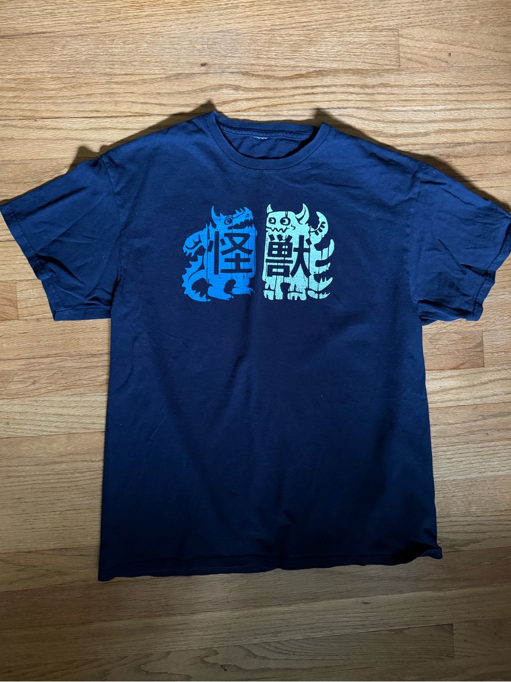 Navy Graphic Monster Print Men's T-Shirt